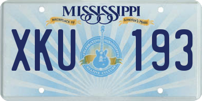 MS license plate XKU193