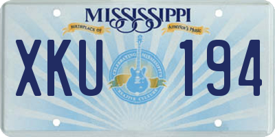 MS license plate XKU194