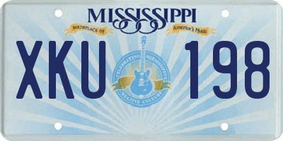 MS license plate XKU198