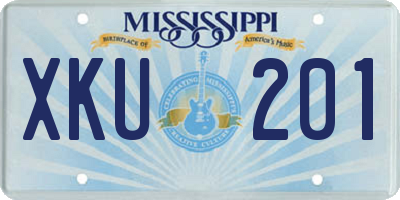 MS license plate XKU201