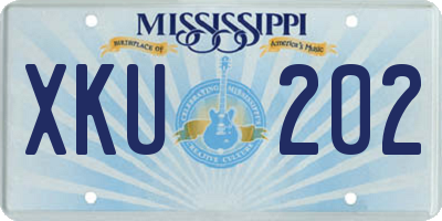 MS license plate XKU202