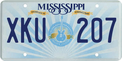 MS license plate XKU207