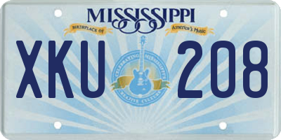 MS license plate XKU208