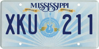 MS license plate XKU211