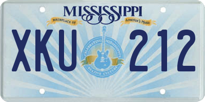 MS license plate XKU212