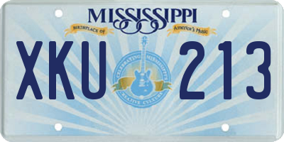 MS license plate XKU213