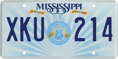 MS license plate XKU214