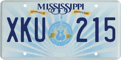 MS license plate XKU215
