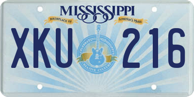 MS license plate XKU216