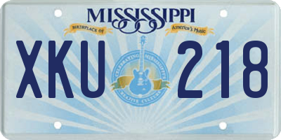 MS license plate XKU218