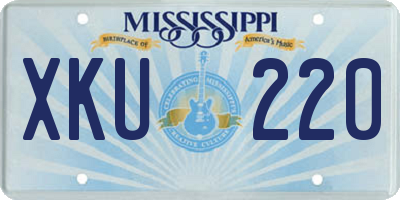 MS license plate XKU220