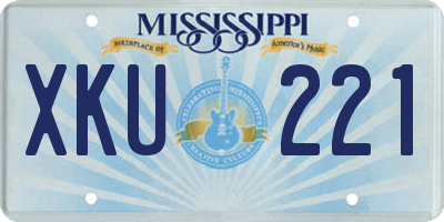 MS license plate XKU221