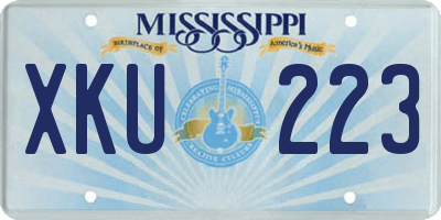 MS license plate XKU223