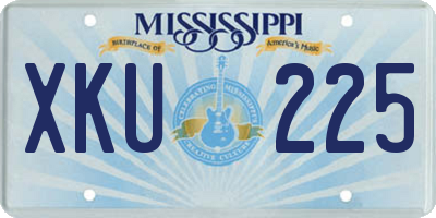 MS license plate XKU225