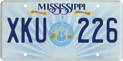 MS license plate XKU226