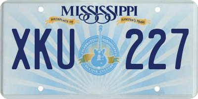MS license plate XKU227