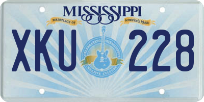 MS license plate XKU228
