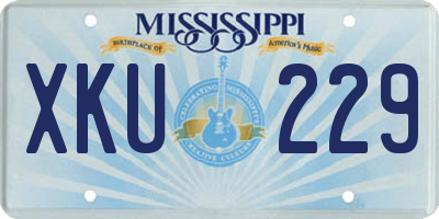 MS license plate XKU229