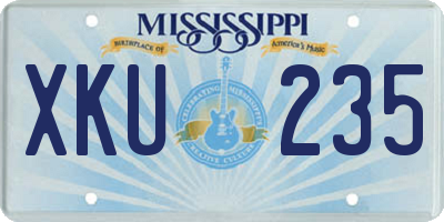 MS license plate XKU235