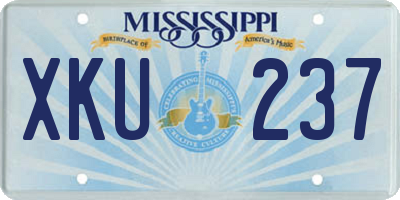 MS license plate XKU237