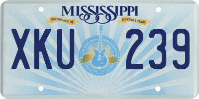 MS license plate XKU239