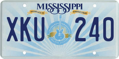 MS license plate XKU240