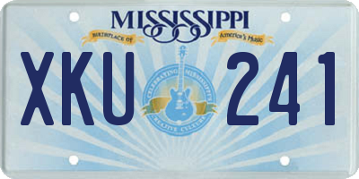 MS license plate XKU241