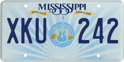 MS license plate XKU242