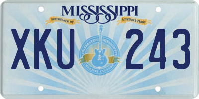MS license plate XKU243