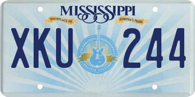 MS license plate XKU244