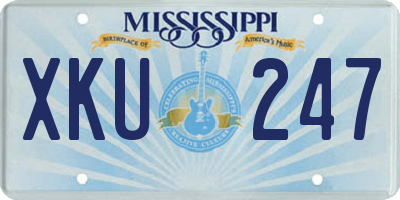 MS license plate XKU247