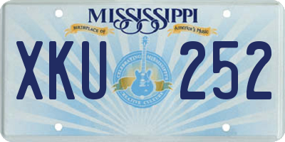 MS license plate XKU252