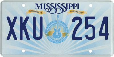 MS license plate XKU254