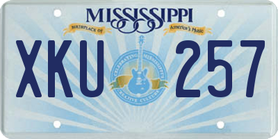 MS license plate XKU257