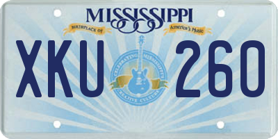 MS license plate XKU260
