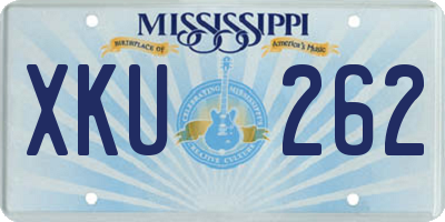 MS license plate XKU262