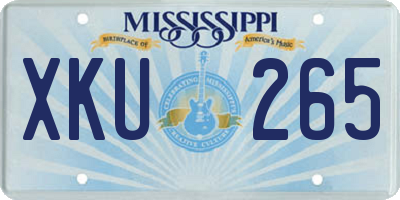 MS license plate XKU265