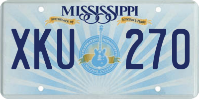 MS license plate XKU270