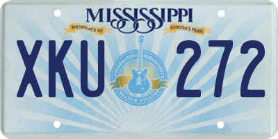MS license plate XKU272