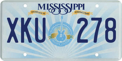 MS license plate XKU278
