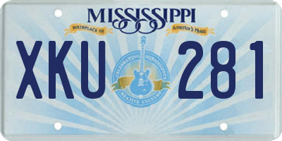 MS license plate XKU281