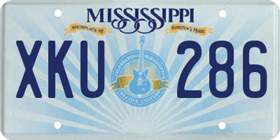 MS license plate XKU286