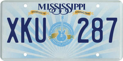 MS license plate XKU287