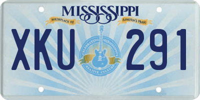 MS license plate XKU291