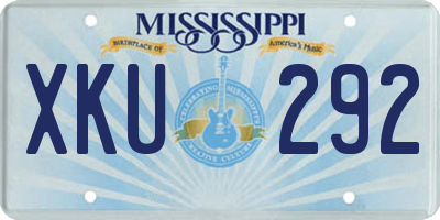 MS license plate XKU292