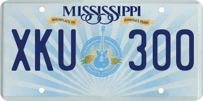 MS license plate XKU300