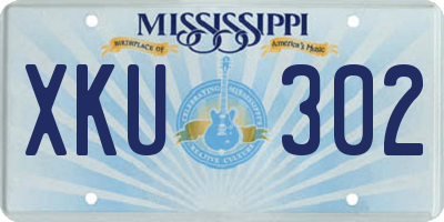 MS license plate XKU302