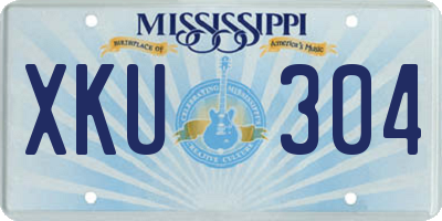 MS license plate XKU304