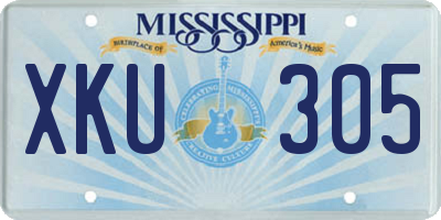 MS license plate XKU305