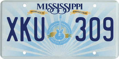 MS license plate XKU309